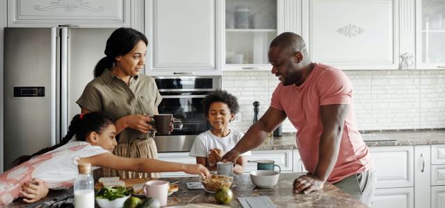 Family having lunch